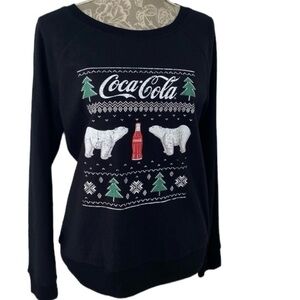 Coca Cola Christmas Sweatshirt. Black. Sz M
